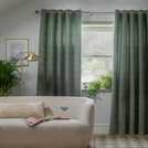 Habitat Thermal Eyelet Curtains Green 168x183cm, UK version