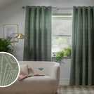 Habitat Thermal Eyelet Curtains Green 117x137cm, UK version