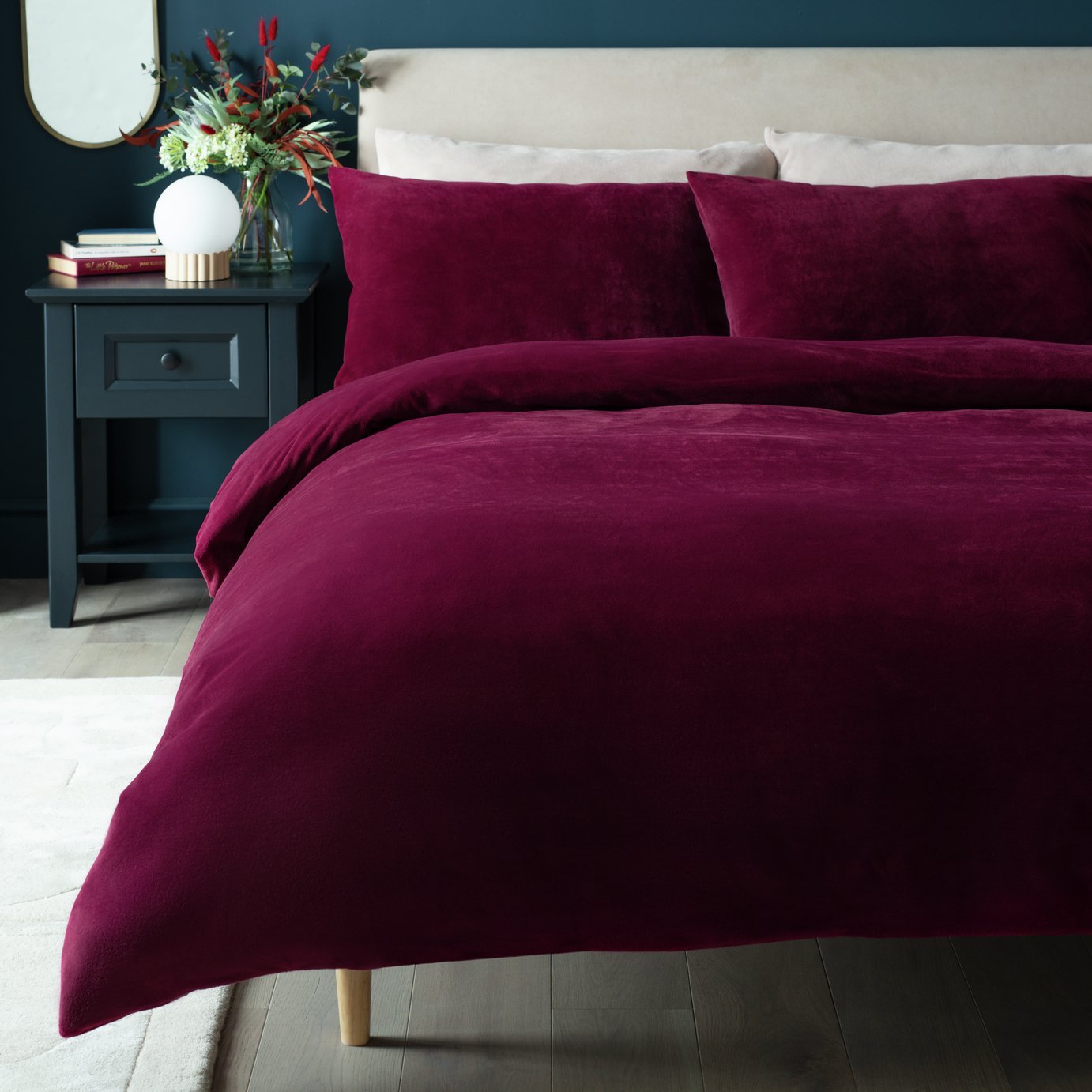 Habitat Slinky Fleece Berry Bedding Set King size, UK version