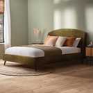 Silentnight Evana olive velvet superking bed frame (British brand)