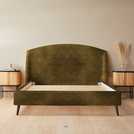 Silentnight Evana olive velvet superking bed frame (British brand)