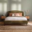 Silentnight Evana olive velvet superking bed frame (British brand)