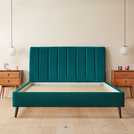 Silentnight Octavia Double Velvet Bed Frame in Teal (British brand)