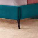 Silentnight Octavia Superking velvet bed frame in teal (British brand)