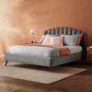 Silentnight Oriana Kingsize Velvet Bed Frame in Silver (British brand)