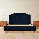 Silentnight Oriana blue velvet double bed frame (British brand)