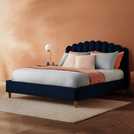 Silentnight Velvet Bed Frame Blue Kingsize (British brand)