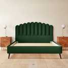 Silentnight Oriana kingsize velvet upholstered bed frame in green (British brand)