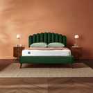 Silentnight Oriana kingsize velvet upholstered bed frame in green (British brand)