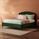 Silentnight Oriana Superking Velvet Bed Frame in green, superking size (British brand)