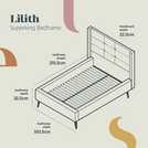 Silentnight Lilith Superking Fabric Bed Frame Stone Grey (British brand)
