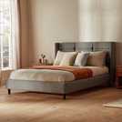 Silentnight Double Fabric Bed Frame in Stone Grey (British brand)