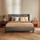 Silentnight Kingsize Fabric Bed Frame Stone Grey (British brand)