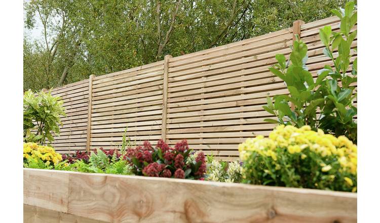 Forest Garden 6x6 Double Slatted Panel x3 set - British product
