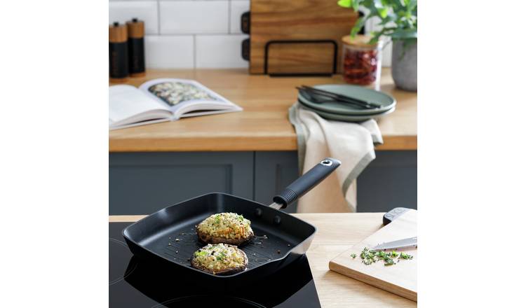 Habitat 24cm black non-stick aluminium griddle pan, UK version
