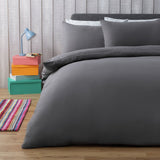 Silentnight Supersoft Plain Charcoal Duvet Set Kingsize (British brand)