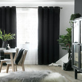 Habitat black velvet eyelet curtains 229x229cm, UK version
