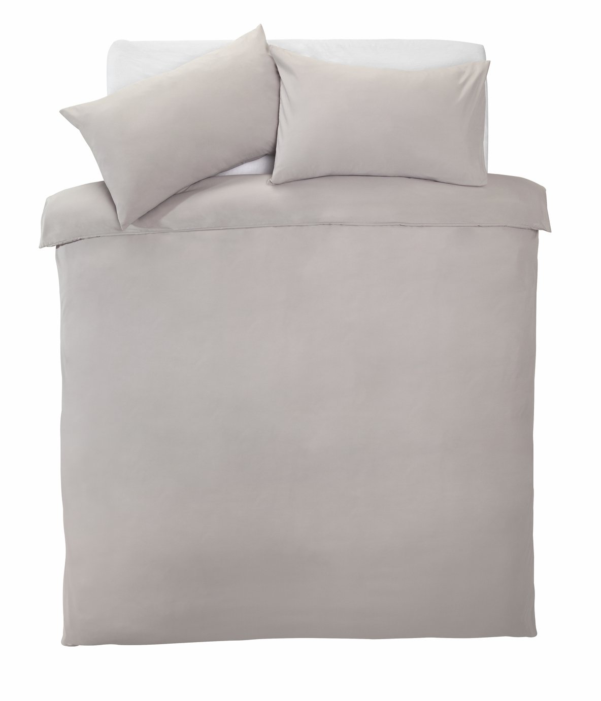 Silentnight Supersoft Plain Dove Grey Duvet Cover Set Kingsize (British brand)