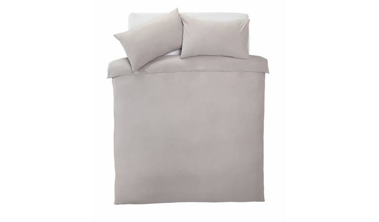 Silentnight Supersoft Plain Dove Grey Duvet Cover Set Kingsize (British brand)