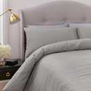 Silentnight Supersoft Plain Dove Grey Duvet Cover Set Kingsize (British brand)