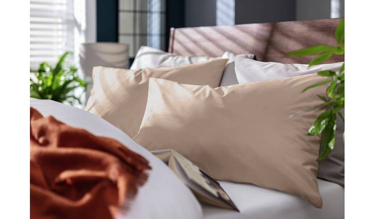 Habitat Cotton Rich 180 TC standard pillowcase pair in taupe, UK version