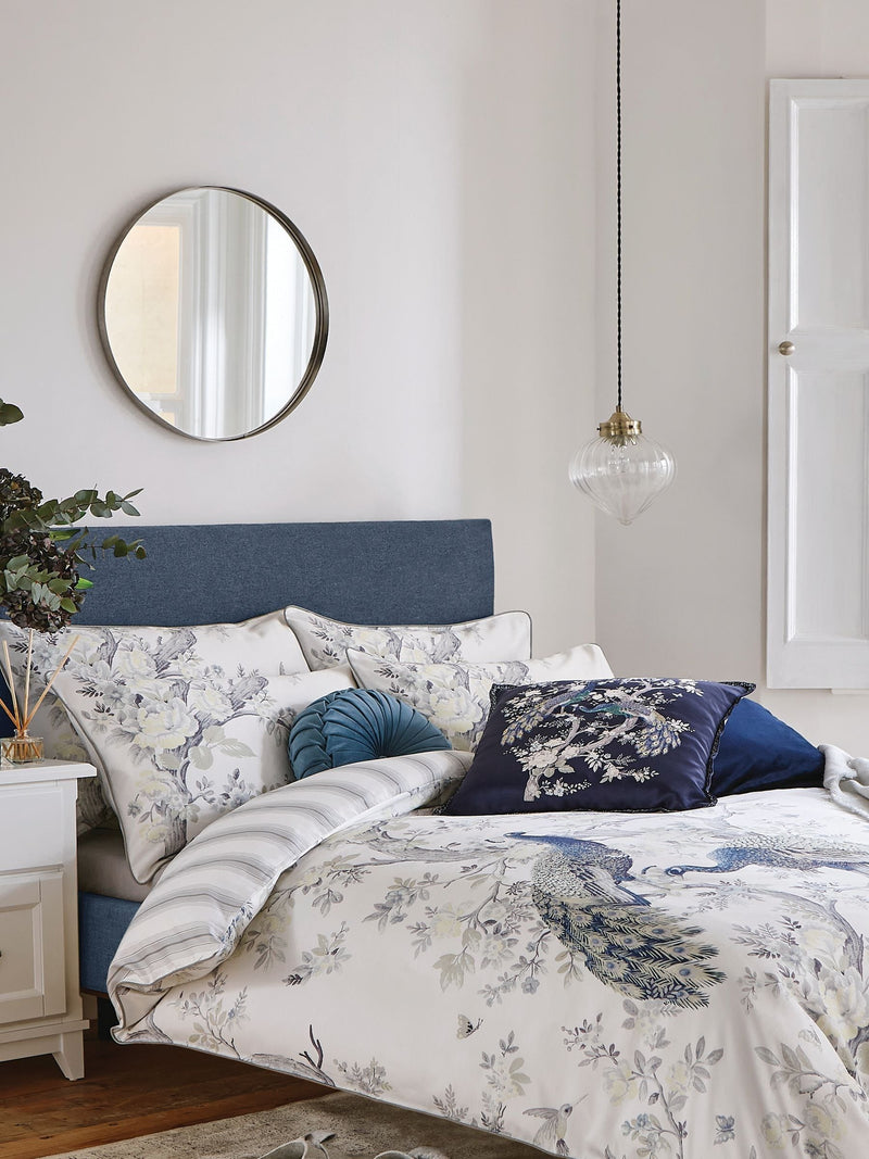 Laura Ashley Blue Midnight Belvedere duvet cover and pillowcase set, UK version