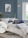 Laura Ashley Blue Midnight Belvedere duvet cover and pillowcase set, UK version