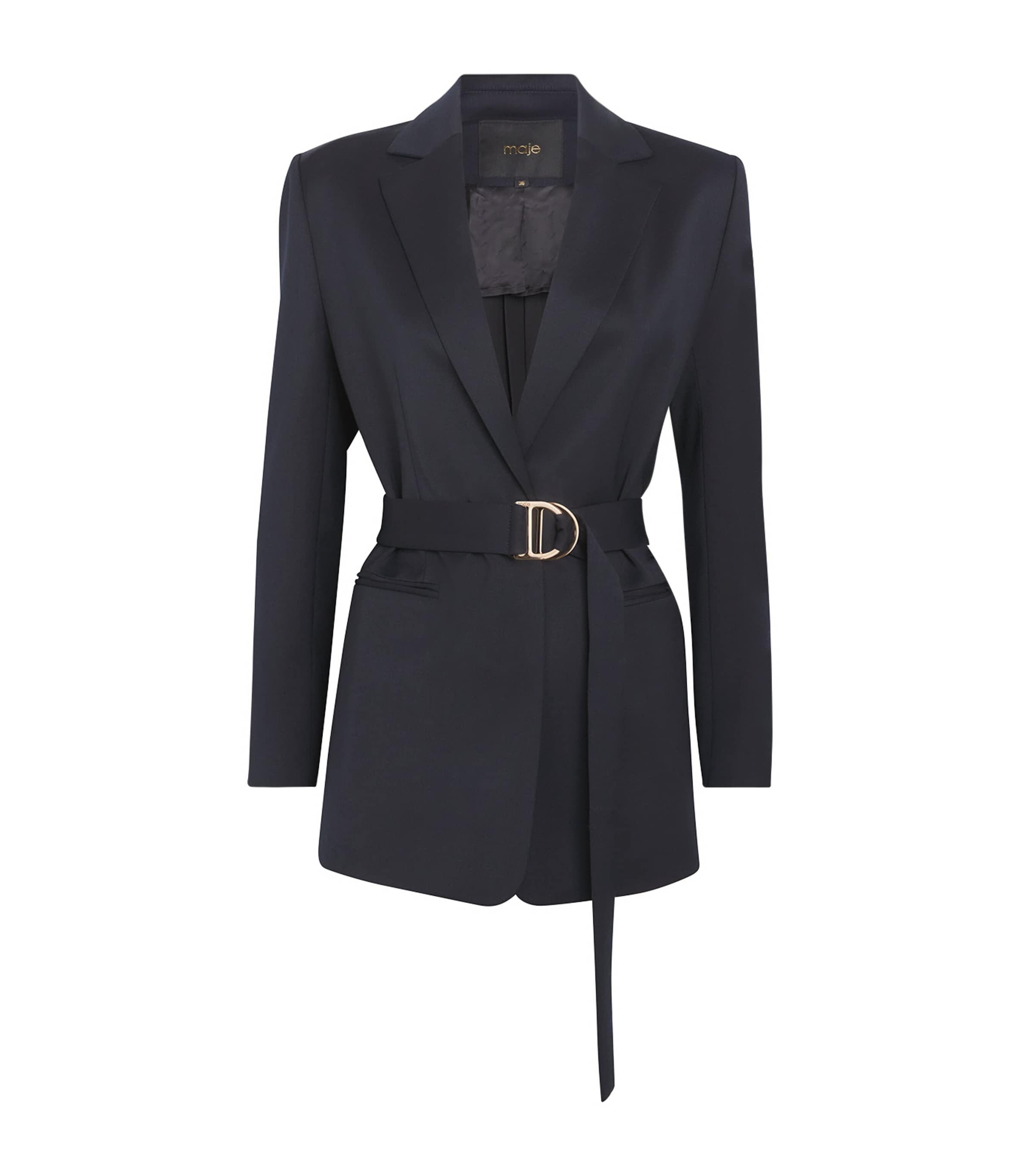 Maje Pleated Belted Blazer, imported from the UK
