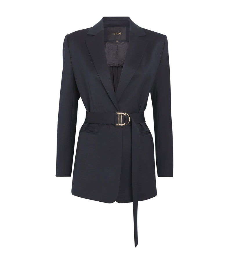 Maje Pleated Belted Blazer, imported from the UK