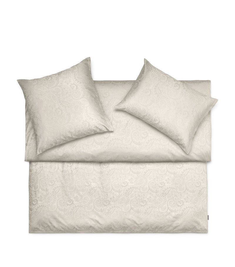 King Duvet Cover with Paisley Jacquard Print in Cotton, 230cm x 220cm