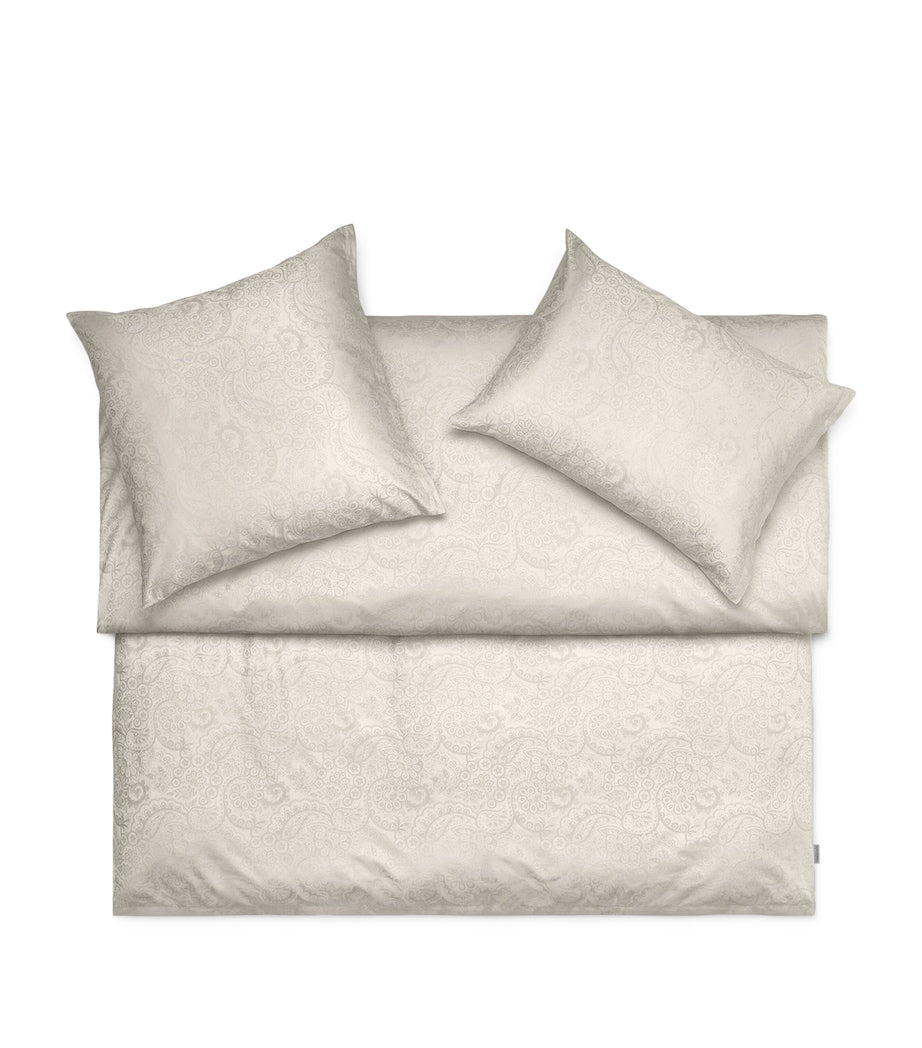King Duvet Cover with Paisley Jacquard Print in Cotton, 230cm x 220cm