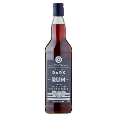 ASDA Fine Dark Navy Rum bottle 70cl - British product
