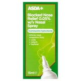ASDA Blocked Nose Relief 0.05% w/v Nasal Spray 15ml - British product