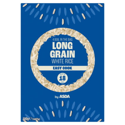 ASDA Long Grain White Rice Boil-in-Bag 4 x 125g