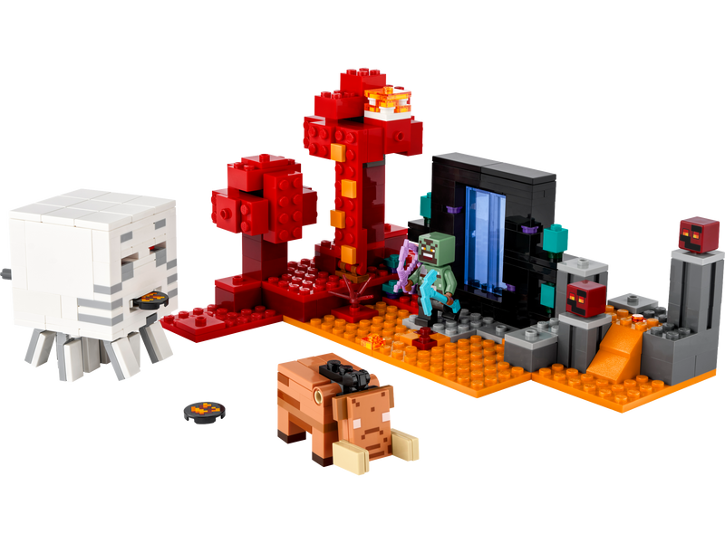 LEGO Minecraft The Nether Portal Ambush Building Set 352 Pieces (British brand)