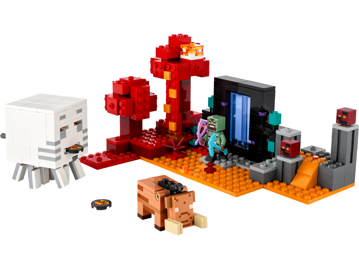 LEGO Minecraft The Nether Portal Ambush Building Set 352 Pieces (British brand)