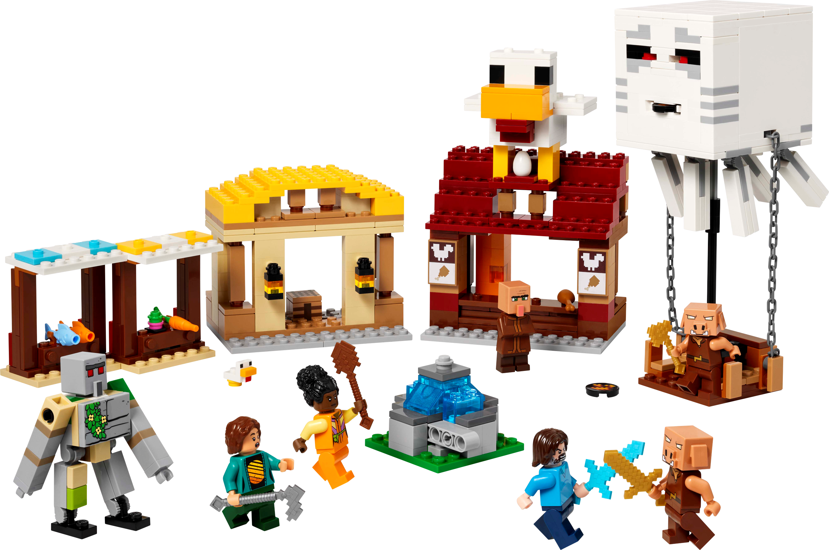 LEGO Minecraft Ghast Balloon Village Attack 555 pieces, imported from the UK