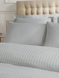 Catherine Lansfield Grey Satin Stripe duvet cover and pillowcase set - British product