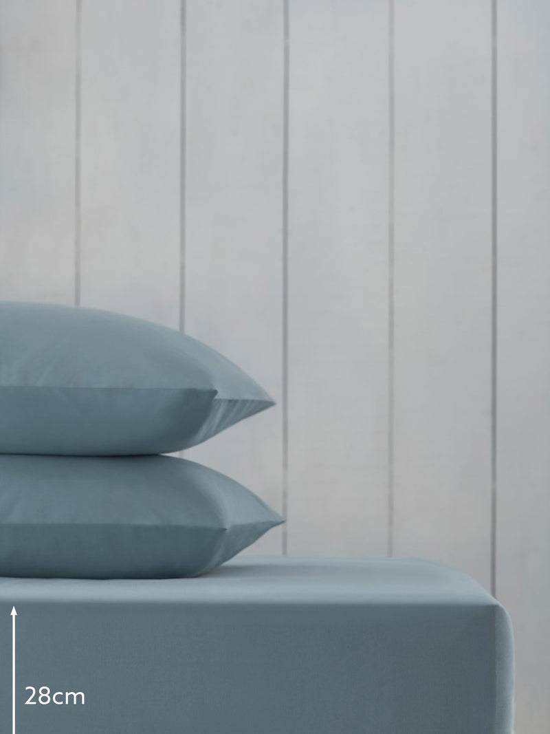 Blue slate fitted bed sheet - British product