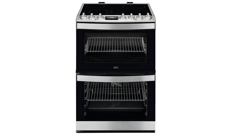 AEG 60cm double electric cooker in stainless steel - British product