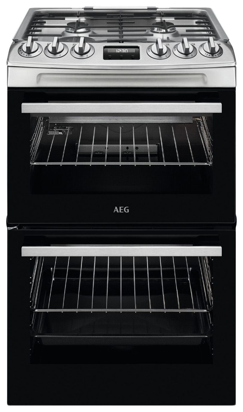 AEG double oven gas cooker stainless steel 55cm - British product