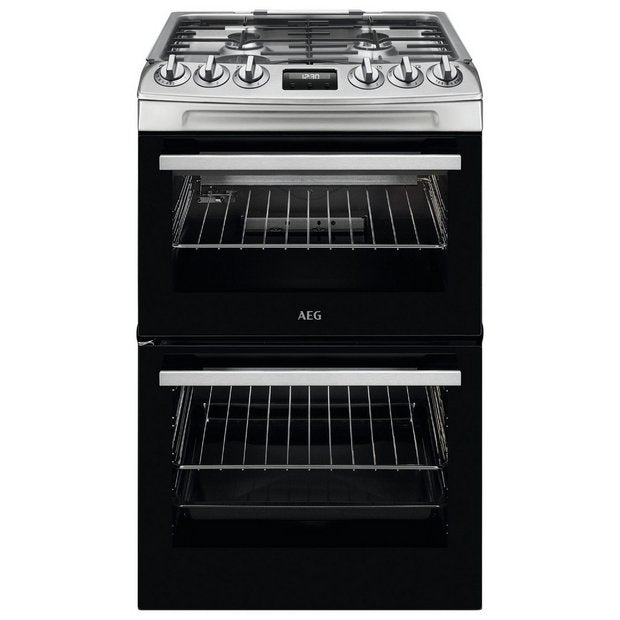 AEG CGX1130ACM 55cm Double Oven Gas Cooker - S/Steel
