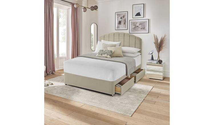 Silentnight Kingsize 4 Drawer Divan Bed Base Sandstone (British brand)
