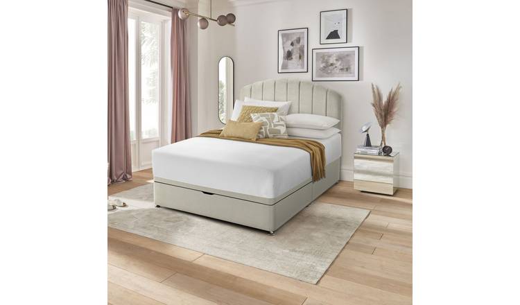 Silentnight Kingsize Half Ottoman Divan Bed in Sandstone (British brand)