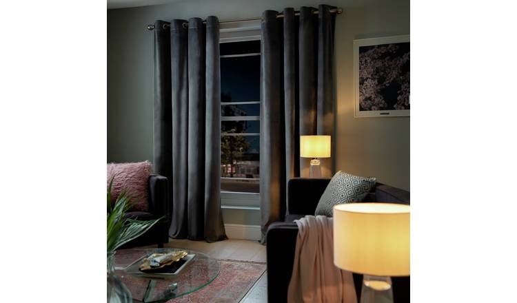 Habitat Grey Eyelet Curtains 117x183cm, UK version