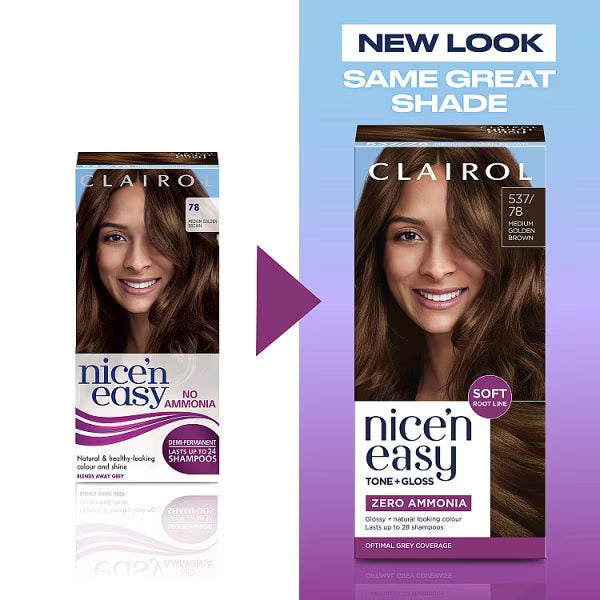 Clairol semipermanent hair dye Med Gold Brown - British product