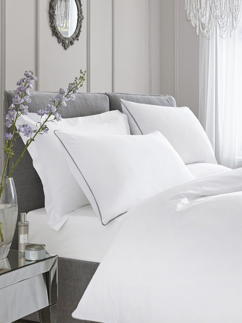 Appletree white plain dye duvet cover and pillowcase set - British product