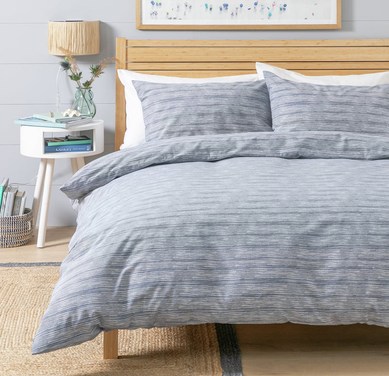 Habitat Stockholm Stripe Blue & White bedding set for double bed, UK version