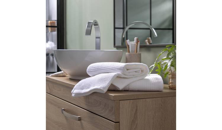 Habitat cotton hand towel in white, size L90 x W50cm, UK version