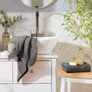 Habitat Anti-Bac hand towel grey 90cm by 50cm, UK version